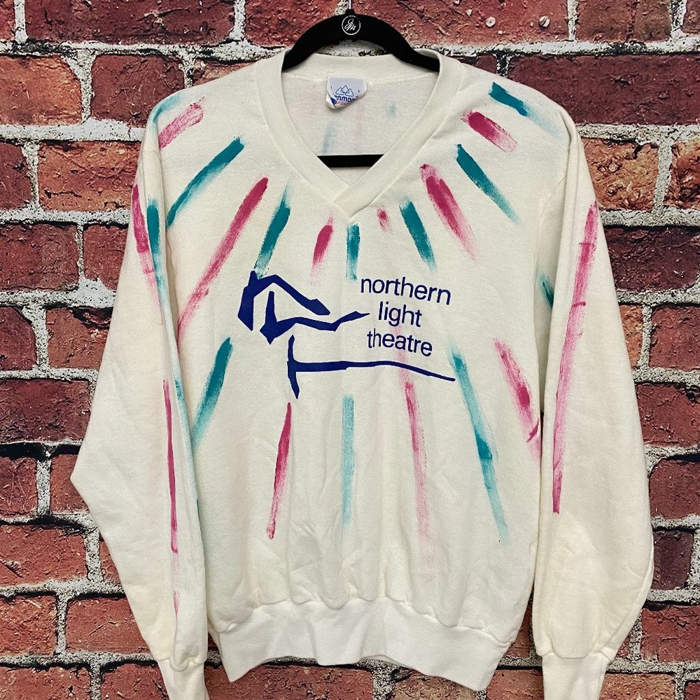 Vintage PENMANS Sports Sweatshirt Women Large L White Northern Light Theatre